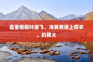 霜重梧桐叶渐飞，浅黄欺绿上荷衣。的释义