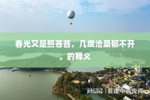 春光又是照苍苔，几度沧桑郁不开。的释义