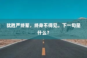 犹胜严终辈，终身不得见。下一句是什么？