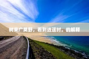 树来广莫野，看到逍遥时。的解释