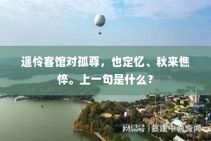 遥怜客馆对孤尊，也定忆、秋来憔悴。上一句是什么？