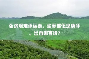 弘济艰难承运泰，坐筹部伍息庚呼。出自哪首诗？