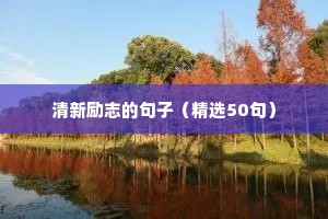 清新励志的句子（精选50句）