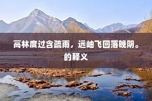 高林度过含疏雨，远岫飞回落晚阴。的释义