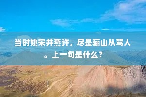 当时姚宋并燕许，尽是骊山从驾人。上一句是什么？