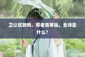 卫公犹故物，郑老竟寒毡。全诗是什么？