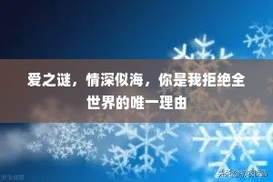 爱之谜，情深似海，你是我拒绝全世界的唯一理由