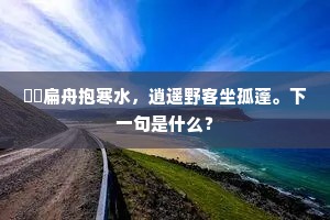 臲卼扁舟抱寒水，逍遥野客坐孤蓬。下一句是什么？