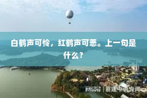 白鹤声可怜，红鹤声可恶。上一句是什么？