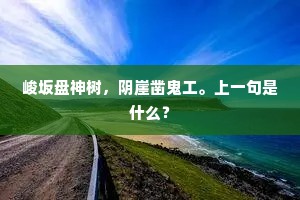 峻坂盘神树，阴崖凿鬼工。上一句是什么？