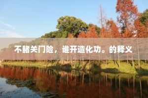 不睹关门险，谁开造化功。的释义