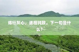 炼行灰心，递相钝致。下一句是什么？