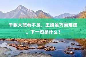 千眼大悲看不足，王维虽巧画难成。下一句是什么？