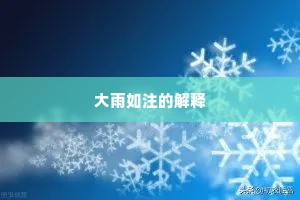 大雨如注的解释