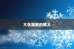 大张旗鼓的释义