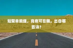 短檠幸能继，竟夜可忘眠。出自哪首诗？