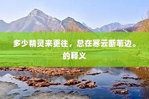 多少精灵来更往，总在寒云断苇边。的释义