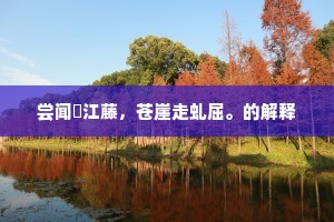 尝闻旴江藤，苍崖走虬屈。的解释