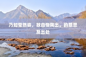 乃知莹然姿，故自惭陶出。的意思及出处