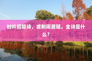 时吟招隐诗，或制闲居赋。全诗是什么？