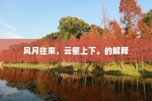 风月往来，云壑上下。的解释