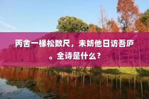 丙舍一椽松数尺，未妨他日访吾庐。全诗是什么？
