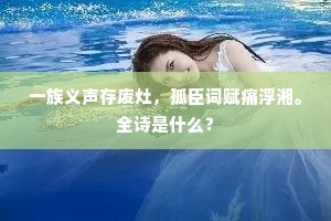 一族义声存废灶，孤臣词赋痛浮湘。全诗是什么？