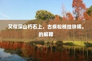 又似深山朽石上，古病松枝挂铁锡。的解释