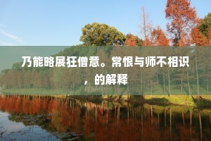 乃能略展狂僧意。常恨与师不相识，的解释
