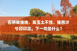石桥被烧烧,良玉土不蚀,锥画沙兮印印泥。下一句是什么? 石桥被烧烧,良玉土不蚀,锥画沙兮印印泥。下一句是什么?