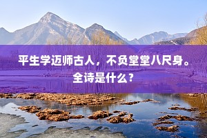平生学迈师古人，不负堂堂八尺身。全诗是什么？