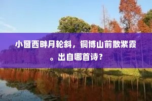 小窗西畔月轮斜，铜博山前散紫霞。出自哪首诗？