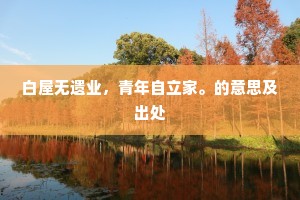 白屋无遗业，青年自立家。的意思及出处