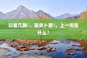 以兹几踌踷，孤负卜居萹。上一句是什么？