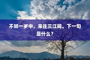 不妨一岁中，来往三江间。下一句是什么？