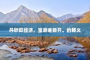 丹砂即经济，宝鼎谁能开。的释义