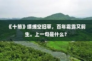 《十笏》缥缃空旧草，百年霜露又前生。上一句是什么？