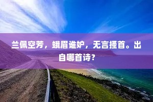 兰佩空芳，蛾眉谁妒，无言搔首。出自哪首诗？