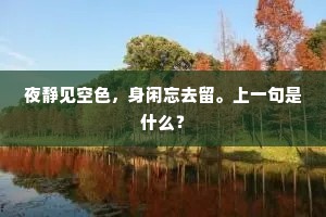 夜静见空色，身闲忘去留。上一句是什么？