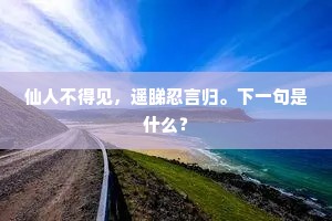 仙人不得见，遥睇忍言归。下一句是什么？