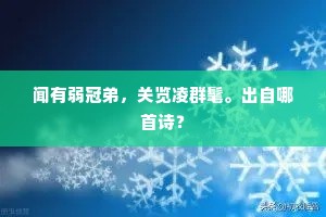闻有弱冠弟，关览凌群髦。出自哪首诗？