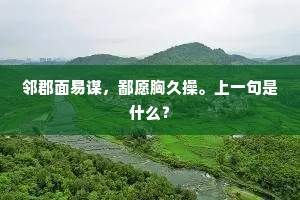 邻郡面易谋，鄙愿胸久操。上一句是什么？