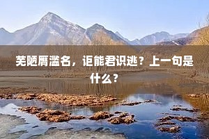 芜陋膺滥名，讵能君识逃？上一句是什么？