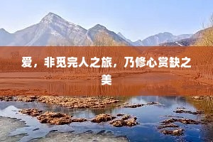 爱，非觅完人之旅，乃修心赏缺之美