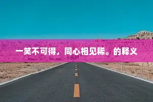 一笑不可得，同心相见稀。的释义