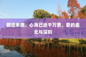 瞬息未拥，心海已逝千万里，爱的虚无与深刻