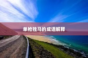 单枪独马的成语解释
