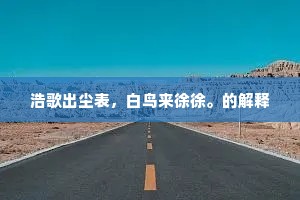 浩歌出尘表，白鸟来徐徐。的解释