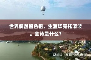 世界偶然留色相，生涯毕竟托清波。全诗是什么？
