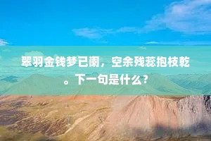翠羽金钱梦已阑，空余残蕊抱枝乾。下一句是什么？